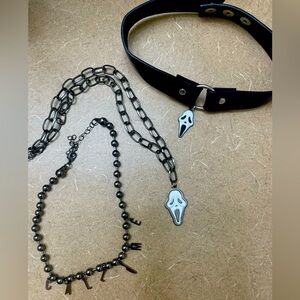 Ghostface Choker and dual Necklace set